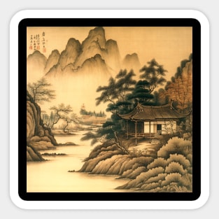 Chinese painting Mountains Sticker